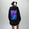 thereishope patch on female essential zip hoodie in after hours