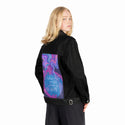 thereishope patch on female og denim jacket in raven