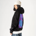 thereishope patch on female retro cord hoodie in onyx