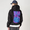 thereishope patch on male retro cord hoodie in onyx