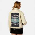 theribbitritual patch on female atelier canvas jacket in tan