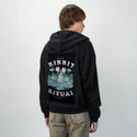 theribbitritual patch on male essential zip hoodie in after hours
