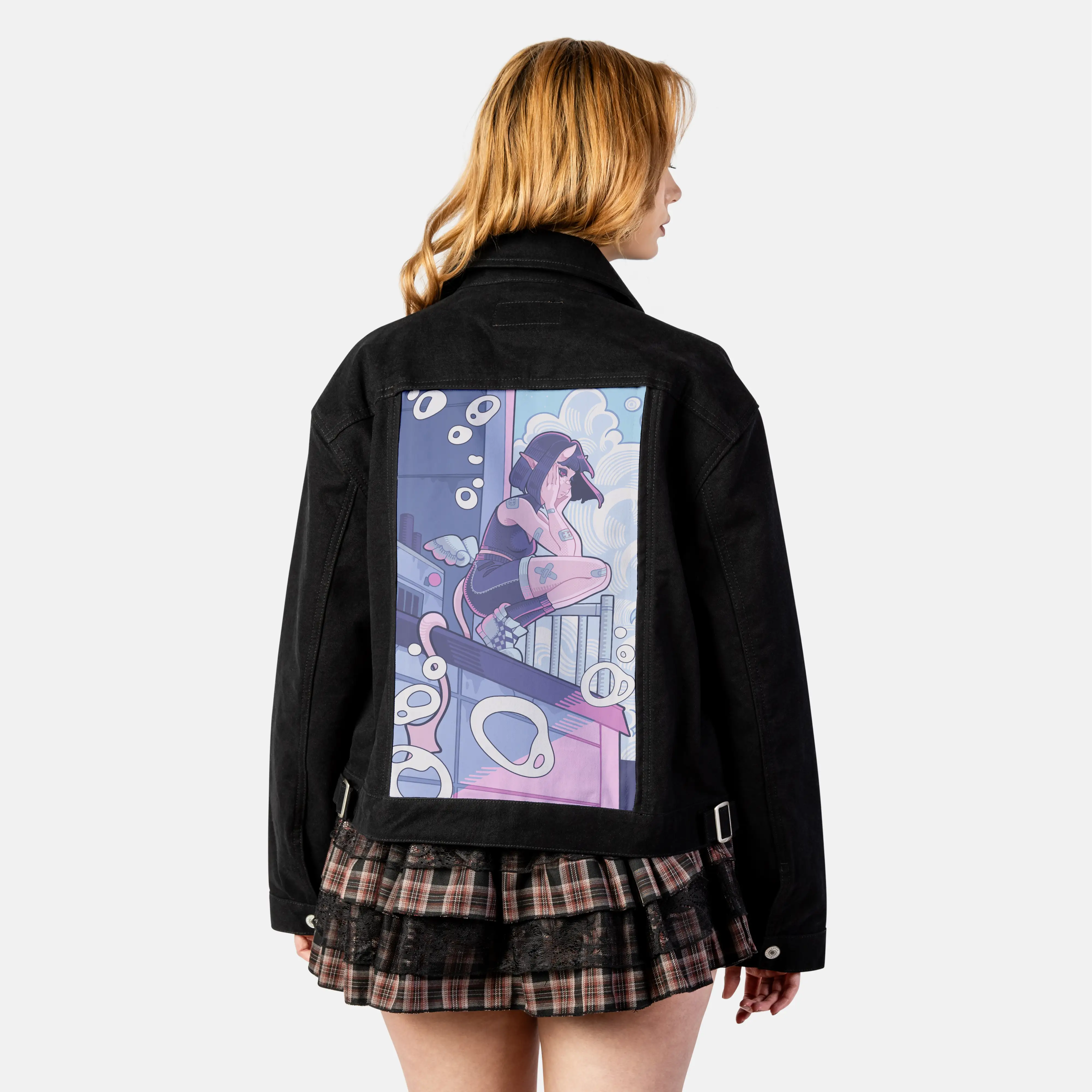 thesame patch on female atelier canvas jacket in nightfall