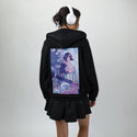 thesame patch on female essential zip hoodie in after hours