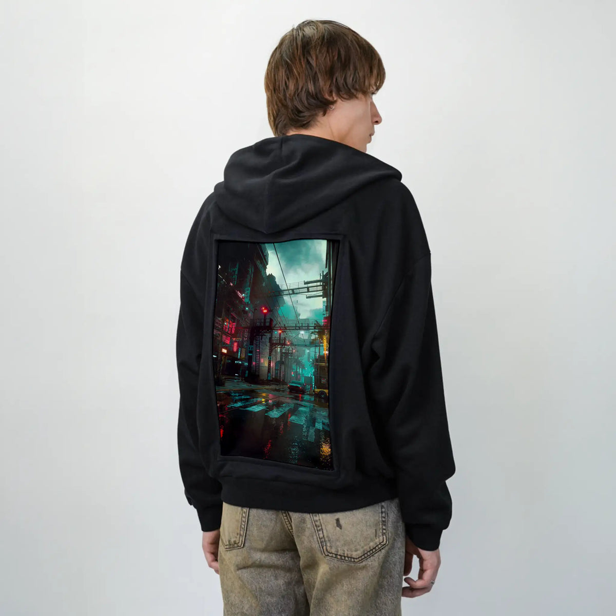 thesouth patch on male essential zip hoodie in after hours