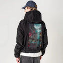 thesouth patch on male retro cord hoodie in onyx