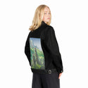 thevalleyofthewind patch on female og denim jacket in raven