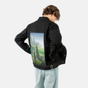 thevalleyofthewind patch on male og denim jacket in raven