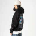 thinkingpenguin patch on female retro cord hoodie in onyx