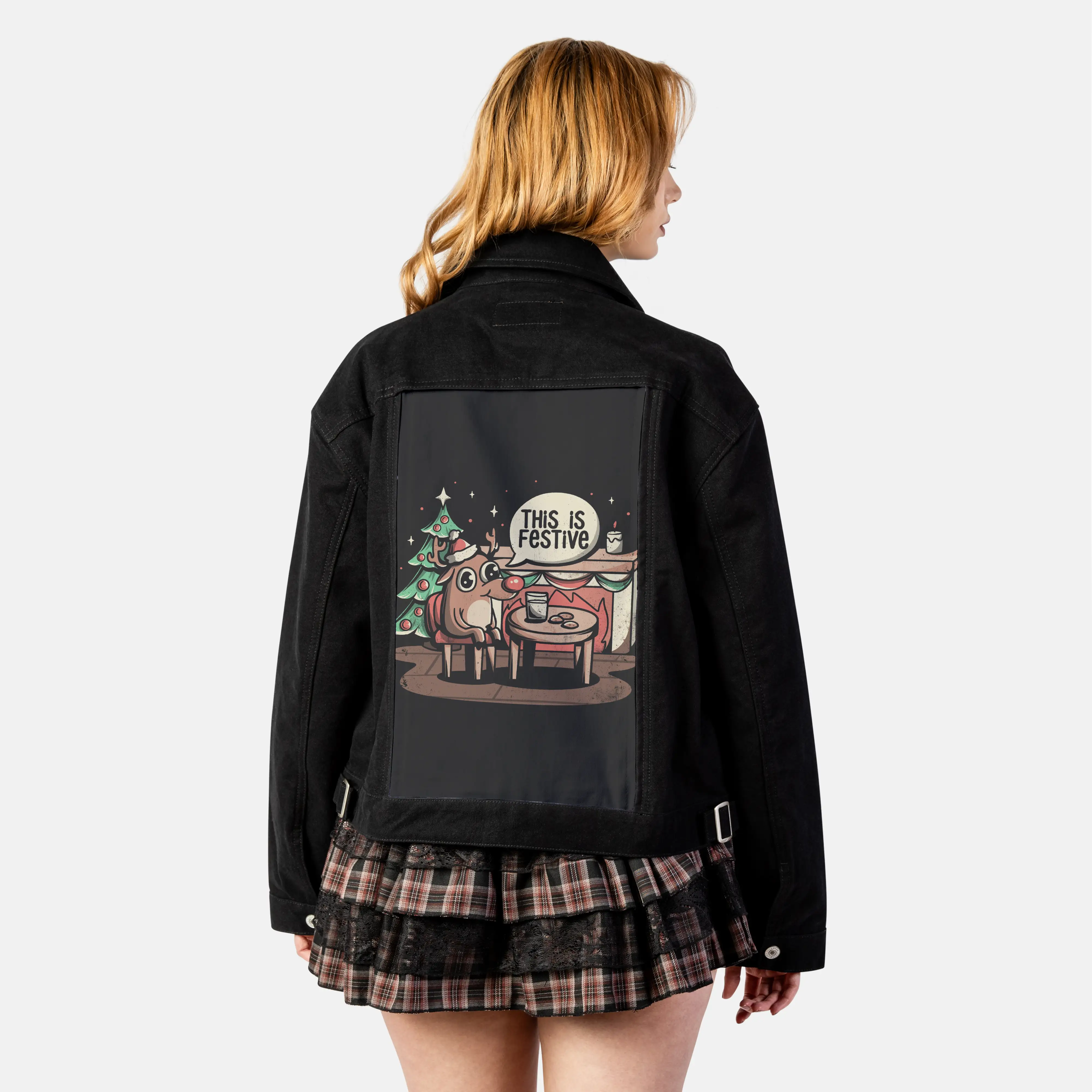 thisisfestive patch on female atelier canvas jacket in nightfall