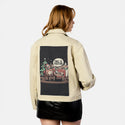thisisfestive patch on female atelier canvas jacket in tan