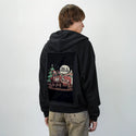 thisisfestive patch on male essential zip hoodie in after hours