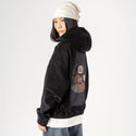 thisisspooky patch on female retro cord hoodie in onyx