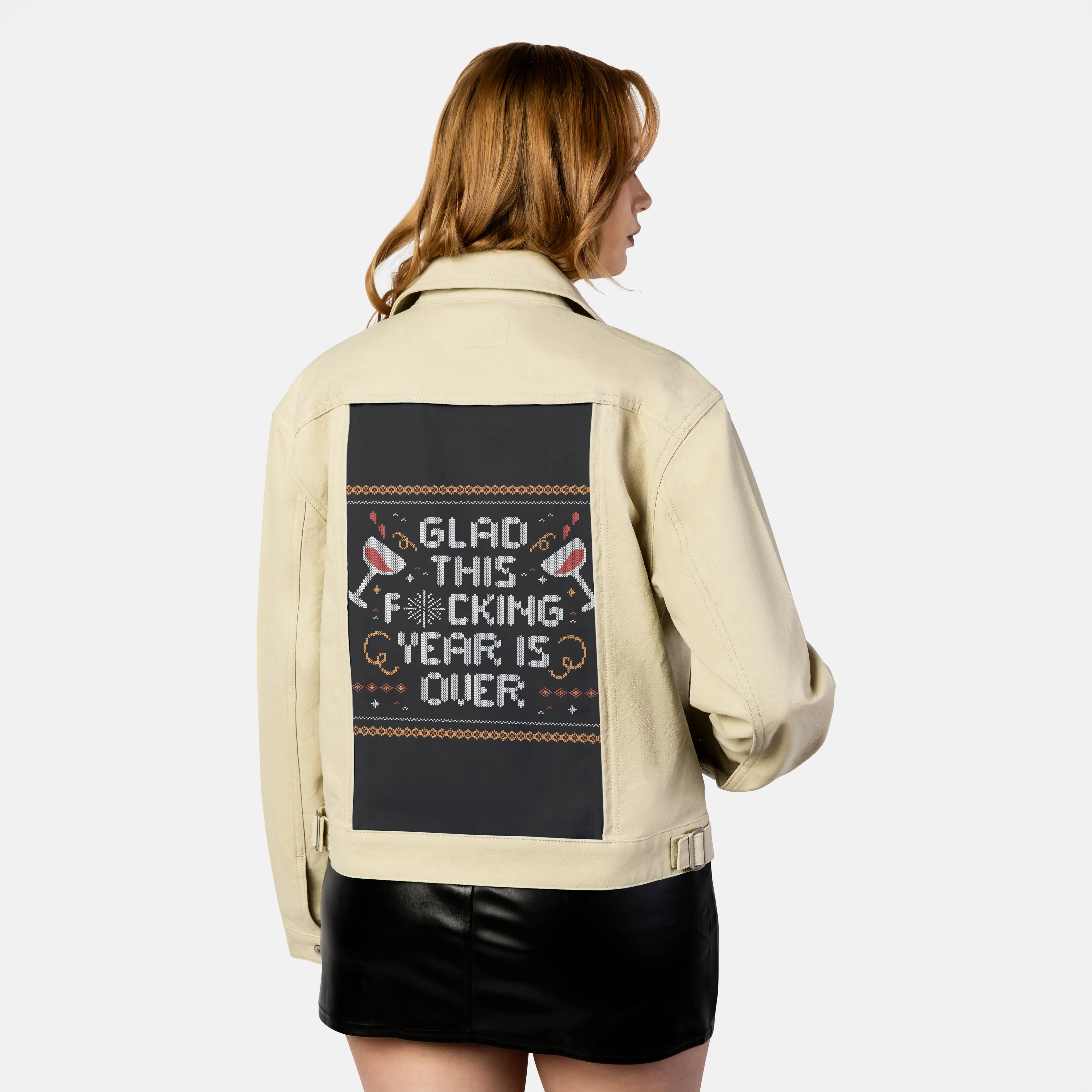 thisyearisover patch on female atelier canvas jacket in tan