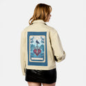 threeofswords patch on female atelier canvas jacket in tan