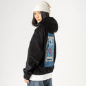 threeofswords patch on female retro cord hoodie in onyx