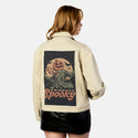 tobespooky patch on female atelier canvas jacket in tan
