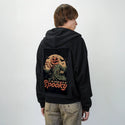 tobespooky patch on male essential zip hoodie in after hours