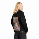 togetherforever patch on female og denim jacket in raven