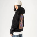 togetherforever patch on female retro cord hoodie in onyx