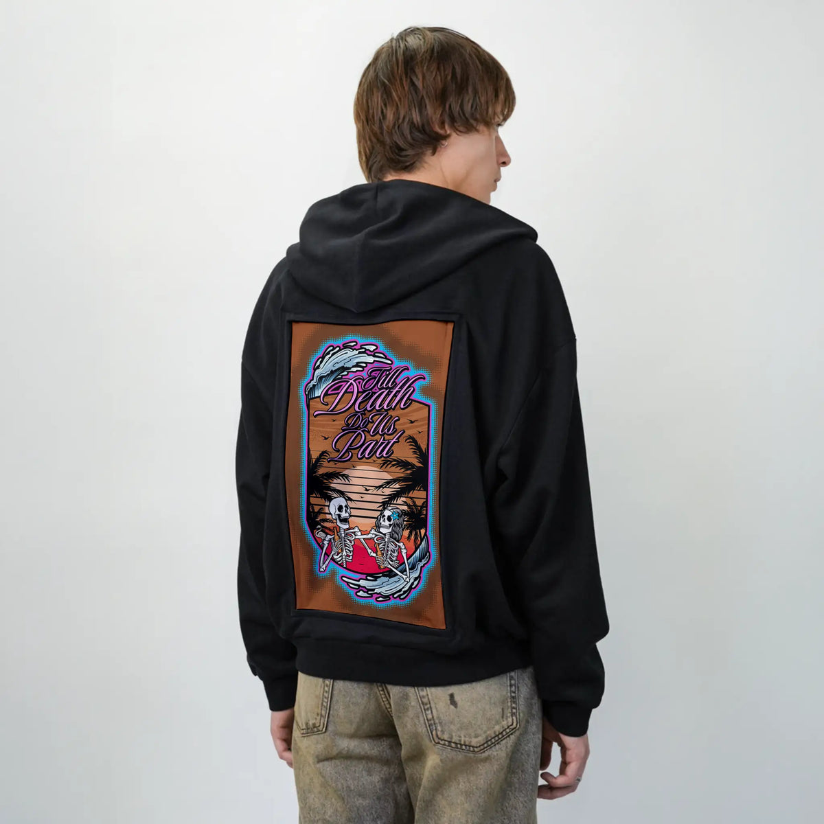 togetherforever patch on male essential zip hoodie in after hours