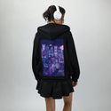 tokyonight patch on female essential zip hoodie in after hours