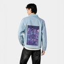 tokyonight patch on male og denim jacket in oceanside