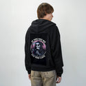 toolate patch on male essential zip hoodie in after hours