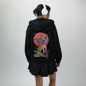 toranomusha patch on female essential zip hoodie in after hours