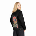 toranomusha patch on female og denim jacket in raven