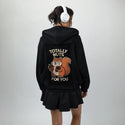 totallynuts patch on female essential zip hoodie in after hours
