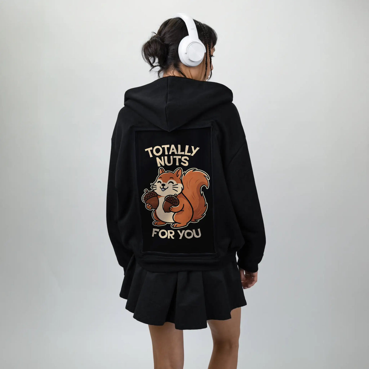 totallynuts patch on female essential zip hoodie in after hours