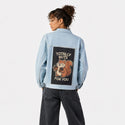 totallynuts patch on female og denim jacket in oceanside