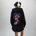 toxic patch on female essential zip hoodie in after hours