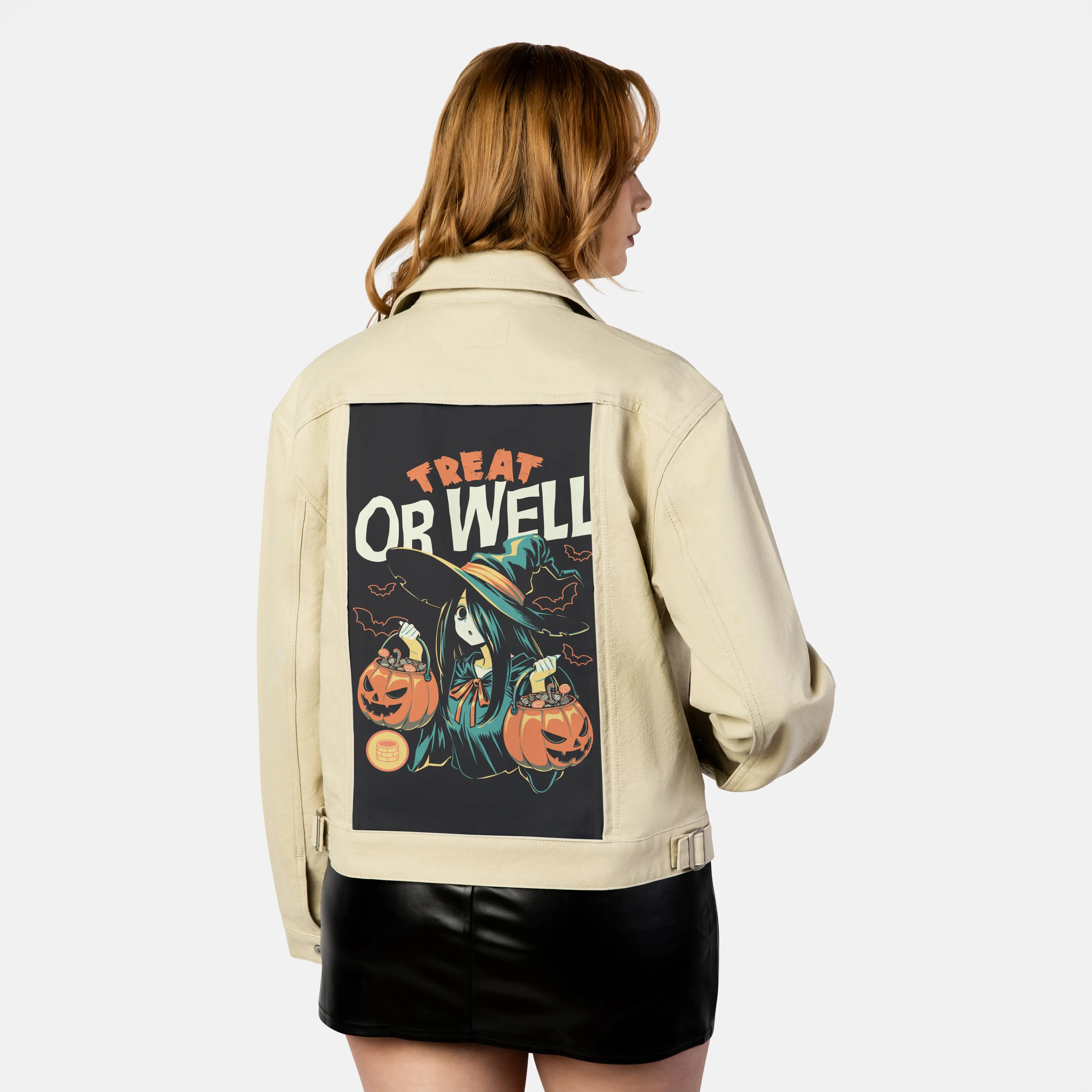 treatorwell patch on female atelier canvas jacket in tan