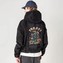 treatthewell patch on male retro cord hoodie in onyx