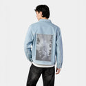 treescape patch on male og denim jacket in oceanside