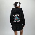 trickoreat patch on female essential zip hoodie in after hours