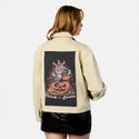 trickorsouls patch on female atelier canvas jacket in tan