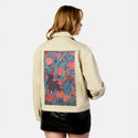 tulipblackcat patch on female atelier canvas jacket in tan