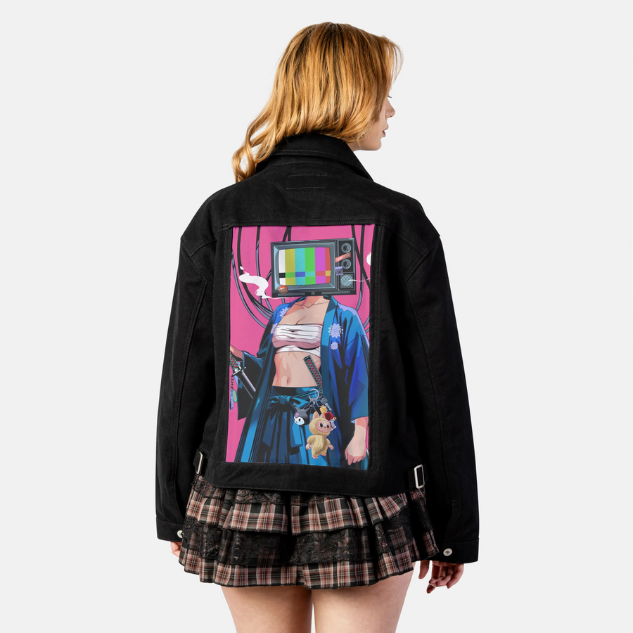 tvsamurai patch on female atelier canvas jacket in nightfall