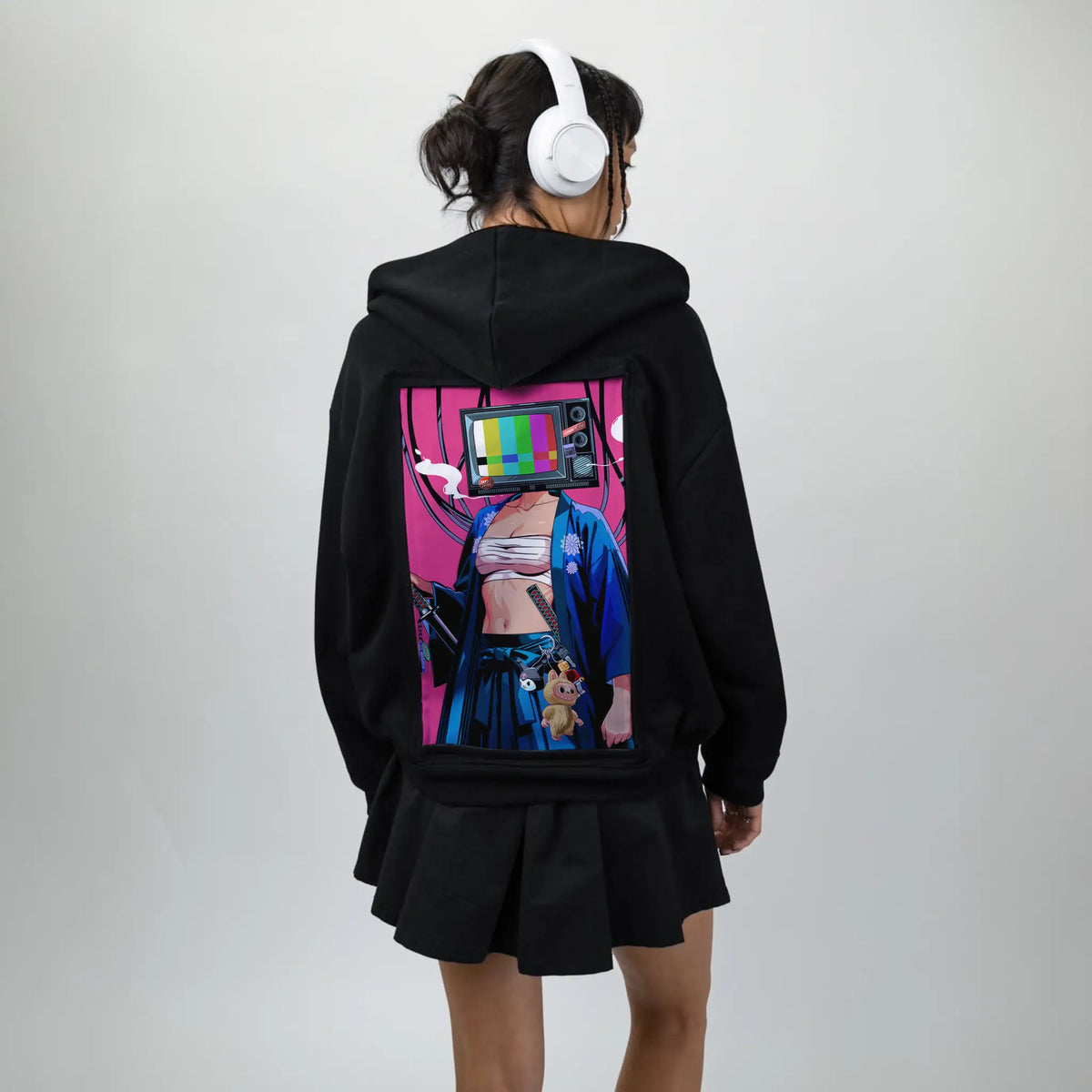 tvsamurai patch on female essential zip hoodie in after hours