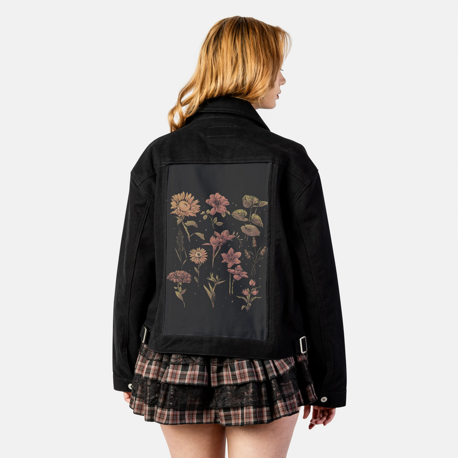twilightbotanica patch on female atelier canvas jacket in nightfall