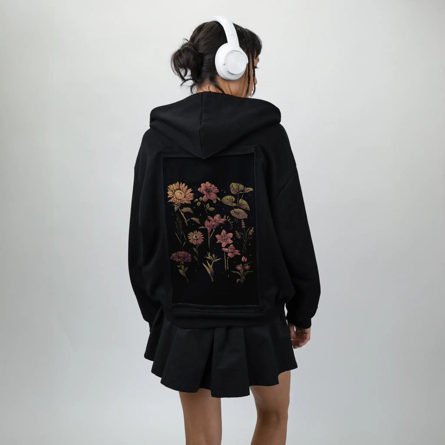 twilightbotanica patch on female essential zip hoodie in after hours