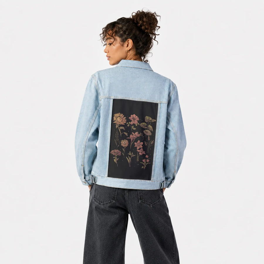 twilightbotanica patch on female og denim jacket in oceanside