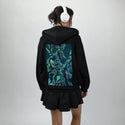 twisted patch on female essential zip hoodie in after hours
