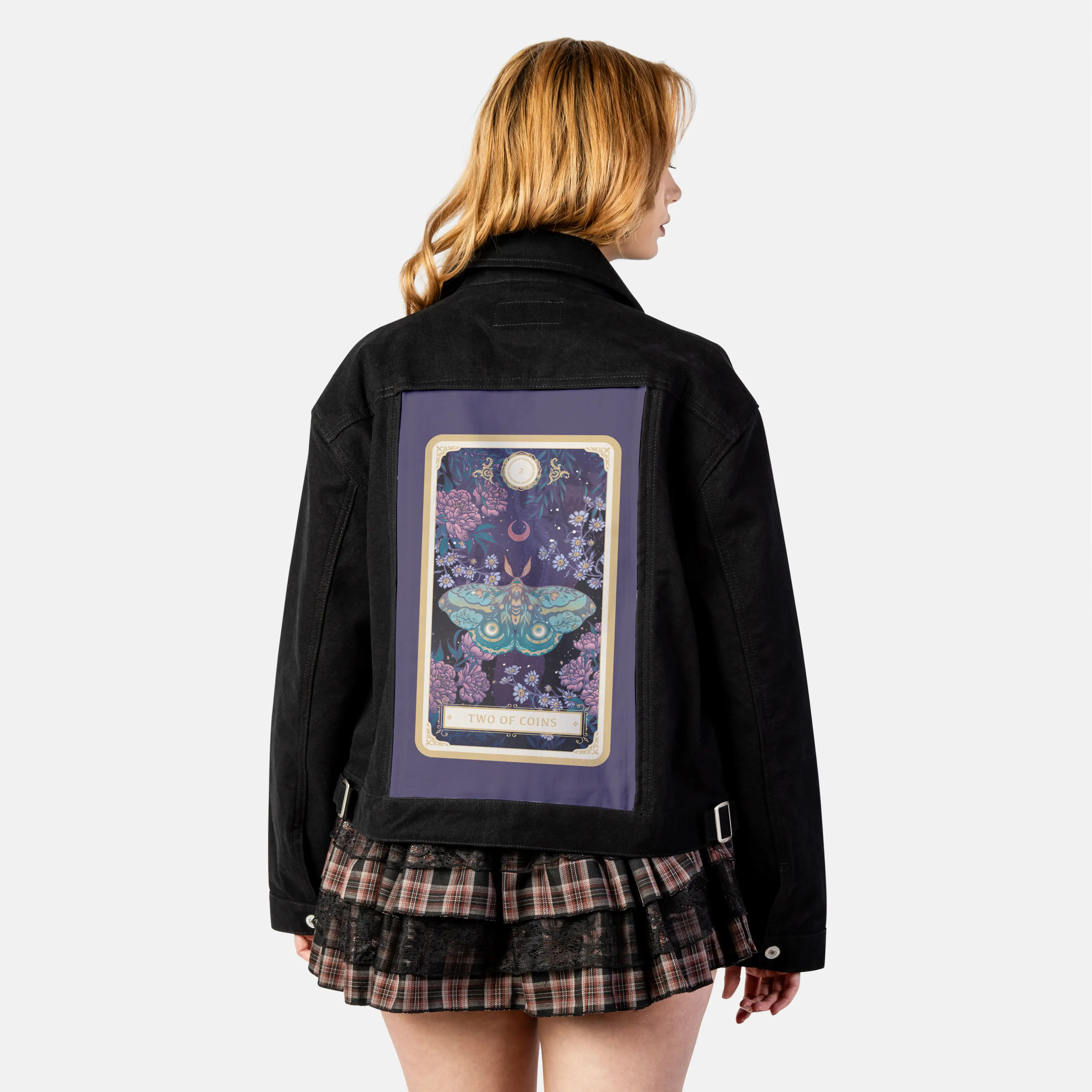 twoofcoins patch on female atelier canvas jacket in nightfall