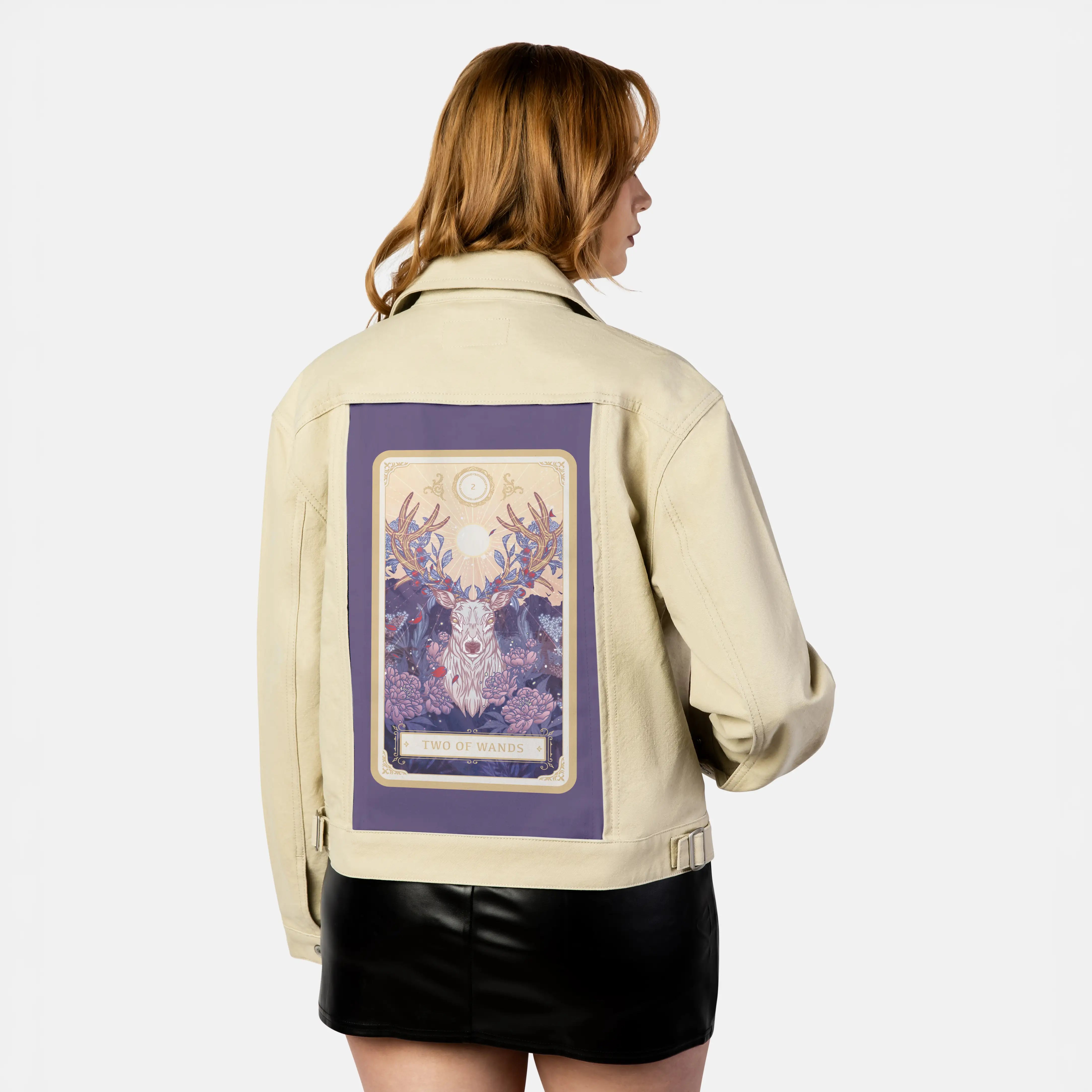 twoofwands patch on female atelier canvas jacket in tan