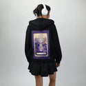 twoofwands patch on female essential zip hoodie in after hours