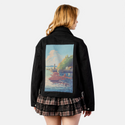 ukiyoesunsetplane patch on female atelier canvas jacket in nightfall